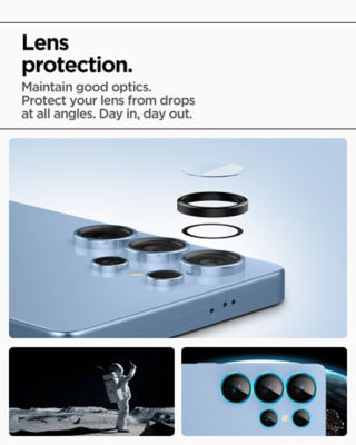 SPIGEN [2 Pack] Spigen Samsung S25 Ultra Camera Lens Protector EZ Fit Optik Pro HD - Black 4
