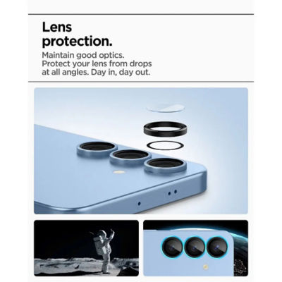 SPIGEN [2 Pack] Spigen Samsung S25 Camera Lens Protector EZ Fit Optik Pro HD - Black 3