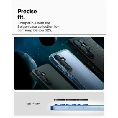SPIGEN [2 Pack] Spigen Samsung S25 Camera Lens Protector EZ Fit Optik Pro HD - Black 6