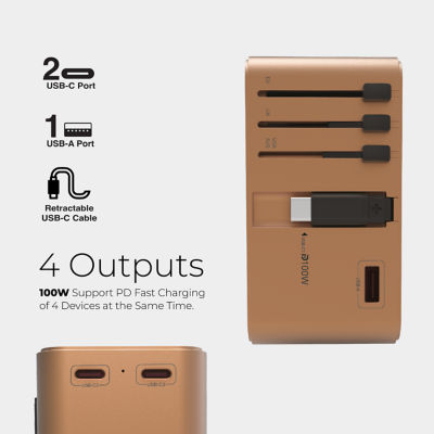 Mazer InfiniteTravel PD100W GaN World Travel Charger - M-IFTravel380 8