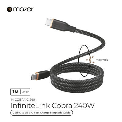 Mazer InfiniteLink Cobra 240W USB-C to USB-C Magnetic Cable 1m - M-COBRA-C1240 5