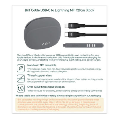 Birf Cable USB-C to Lightning MFI 120cm 2