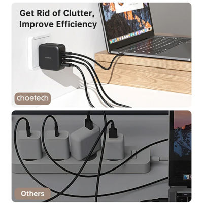 Choetech PD 70W GaN 3 USB-C+1 USB-A Multiple Plugs Charger 5