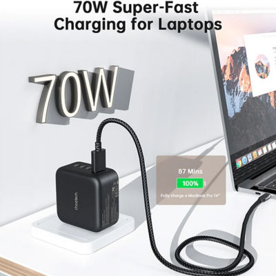 Choetech PD 70W GaN 3 USB-C+1 USB-A Multiple Plugs Charger 7