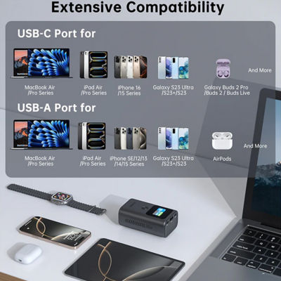 Choetech 10,000mAh PD30W 3Ports & TFT Display Power Bank 4
