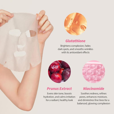 Milk Touch Prunus Pink Glutathione Daily Brightening Mask 330g (30 pcs) 6