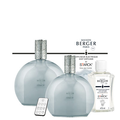 Maison Berger Paris Starck Grey Mist Diffuser Set with Peau de Pierre 5