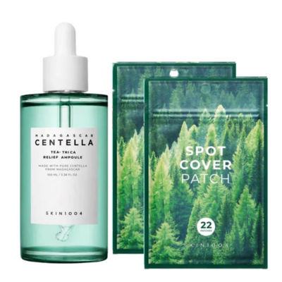 [Bundle]SKIN1004 Tea-Trica Relief Ampoule 100ml and Tea-Trica Spot Cover Patch 22ea