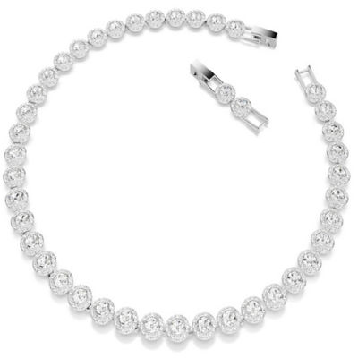 SWAROVSKI Una Angelic Tennis 项链, 圆形切割, 白色, 镀铑 1