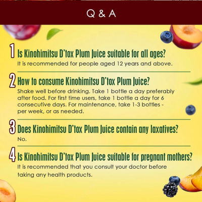 KINOHIMITSU [Bundle of 4] Kinohimitsu D'Tox Plum Juice 6's 8