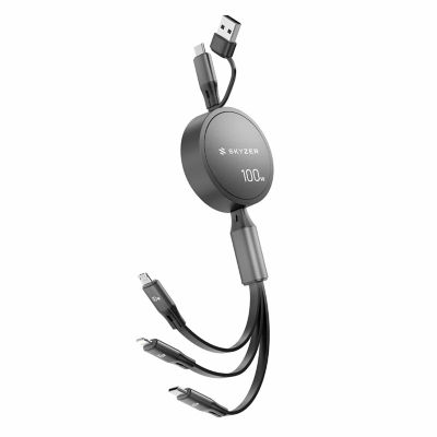 Skyzer SZRC200 PD100W 3-In-2 Retractable Fast Charging Cable 3