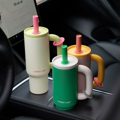 CHAKOLAB 1050ML BAWANG CERAMIC THERMOS CUP PINK YELLOW 5
