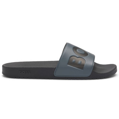BOSS Italian-Made Slides With Large Logo Detail 3