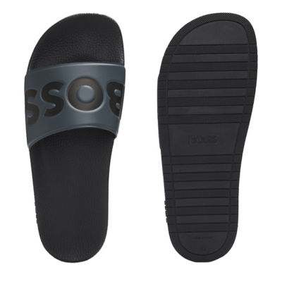BOSS Italian-Made Slides With Large Logo Detail 4