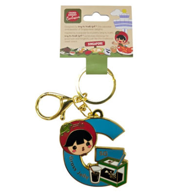 SINGAPORE SOUVENIRS Ang Ku Kueh Girl Alphabet Keychain - G 1