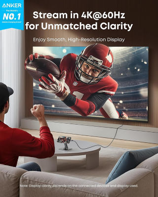 Anker Nano USB-C to HDMI Nylon-Braided (3ft/0.9m) 4K@60Hz HDR Video Adapter Cable A87E0 2