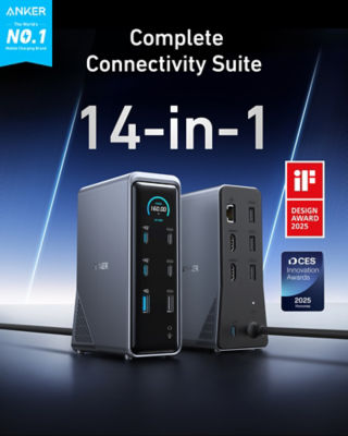 Anker Prime 14-in-1 Charger Docking Station with 160W Max Output, Dual 4K Displays A83B6 2
