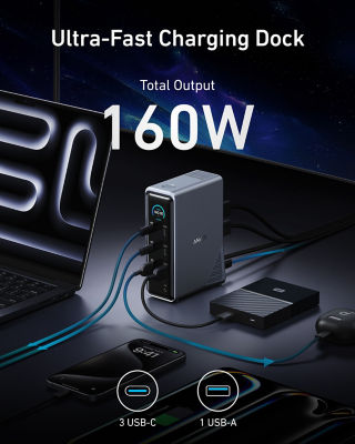 Anker Prime 14-in-1 Charger Docking Station with 160W Max Output, Dual 4K Displays A83B6 4