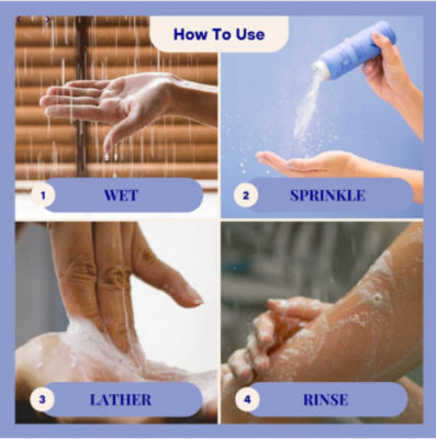 The Powder Shampoo [BUNDLE] 1 x Hydrating Shampoo For Dry and Fragile Hair 20g + 1 x Relaxing Body Foam Wash For All Skin Types 20g 12