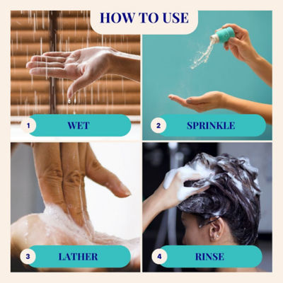 The Powder Shampoo [BUNDLE] 1 x Purifying Shampoo For Oily Scalp and Limp Hair 20g + 1 x Relaxing Body Foam Wash For All Skin Types 20g 6