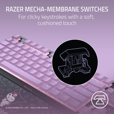 Razer Ornata V3 Tenkeyless Kuromi™ 版薄型人体工学游戏键盘 3