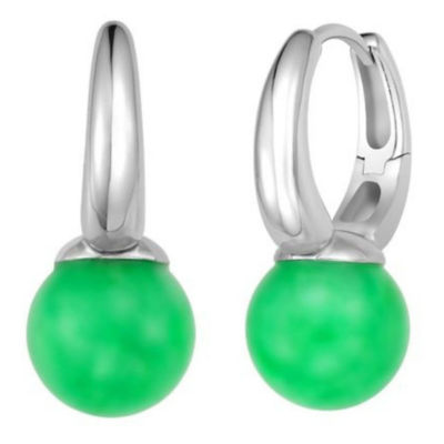 Goldheart Jade White Gold Bead Earrings 1