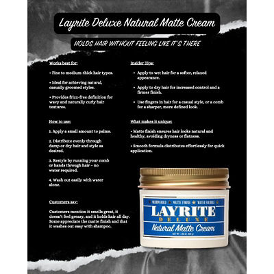 Layrite Deluxe Layrite Natural Matte Cream 4