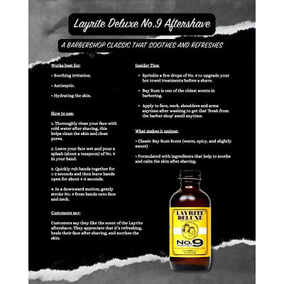 Layrite Deluxe Layrite No. 9 Bay Rum Aftershave 118ml 3