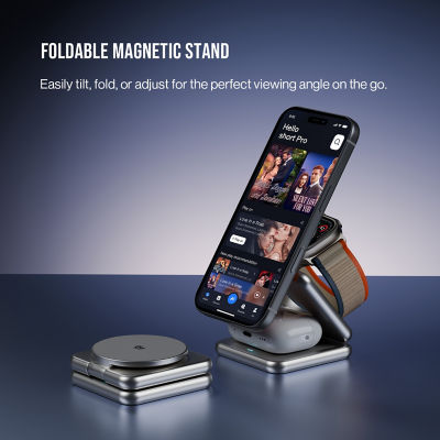 SKYZER SZCC617GY | Qi2.2 25W 3-in-1 Foldable Wireless Charger 11