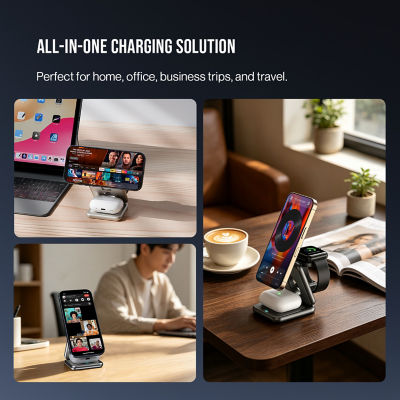 SKYZER SZCC617GY | Qi2.2 25W 3-in-1 Foldable Wireless Charger 13