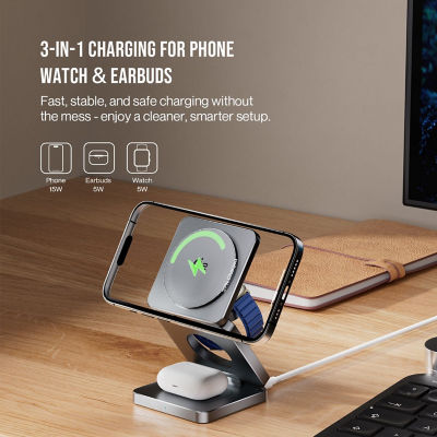 Skyzer CC617 Mag Charge Qi2 3-In-1 Foldable Wireless Charger 6