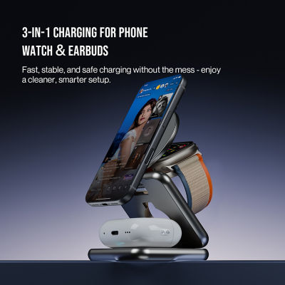 SKYZER SZCC617GY | Qi2.2 25W 3-in-1 Foldable Wireless Charger 7