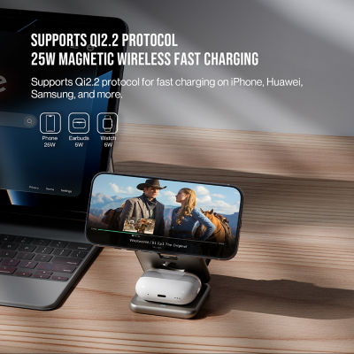SKYZER SZCC617GY | Qi2.2 25W 3-in-1 Foldable Wireless Charger 8