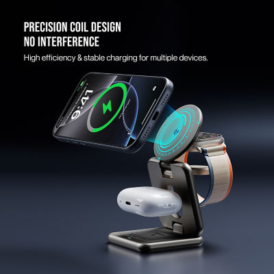 SKYZER SZCC617GY | Qi2.2 25W 3-in-1 Foldable Wireless Charger 9