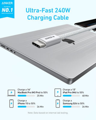 Anker Zolo USB C to USB C Cable 240W Braided Fast Charging 1.8m (6 ft) Cable A8060 2