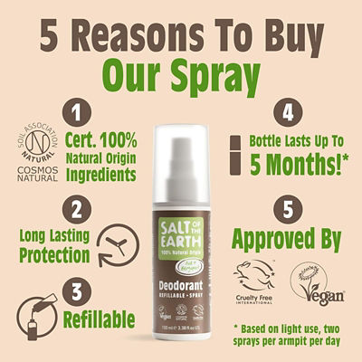 Salt of The Earth Natural Deodorant Spray Oud & Bergamot 100ml 3