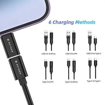 Skyzer AC500 Multi USB Charger Adapter Cable Kit 3