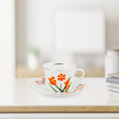 JOURNEY PAPILIONANDA ORCHID - BONE CHINA CUP AND SAUCER 3