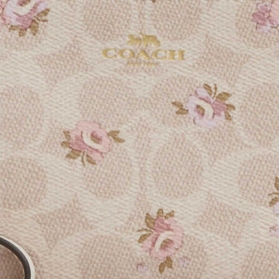 COACH Corner Zip Wristlet In Signature Canvas With Floral Print Sand Multi CAR20 3