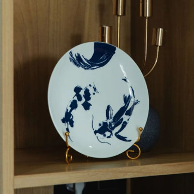 JOURNEY BLUE KOI PORCELAIN PLATE 3