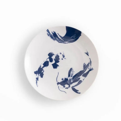 JOURNEY BLUE KOI PORCELAIN PLATE 5