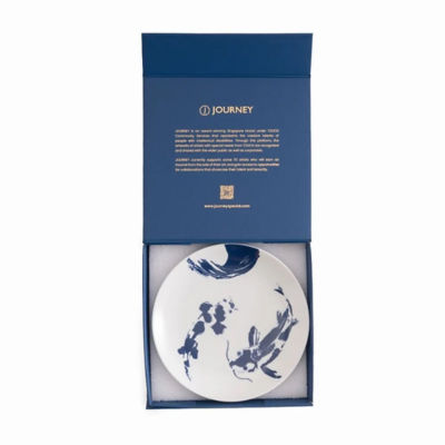 JOURNEY BLUE KOI PORCELAIN PLATE 7