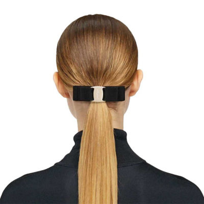 FERRAGAMO Vara Bow Hairclip Black/Gold 495450 4