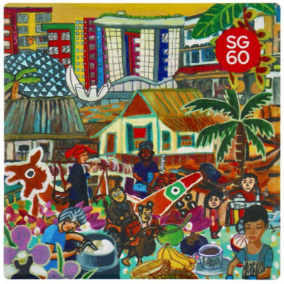 JOURNEY THREADS OF SINGAPORE COLLECTION - CERAMIC COASTER (SET OF TWO) 1