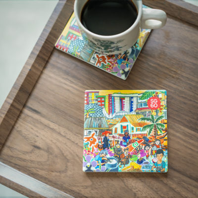 JOURNEY THREADS OF SINGAPORE COLLECTION - CERAMIC COASTER (SET OF TWO) 3