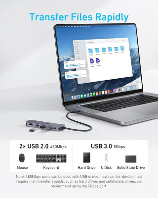 Anker 5-in-1 USB C Hub USB 3.0 PD Media Hub Adapter A8357 5