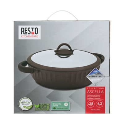 Resto Kitchenware 94006 Ascella Shallow Pot With Lid 19