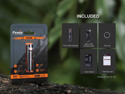 Fenix E05R 400 Lumens Rechargeable Keychain Flash Light 13
