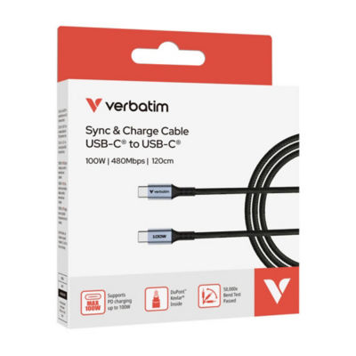 Verbatim Sync & Charge Cable 100W USB-C to USB-C (SCC2-CC100) 3
