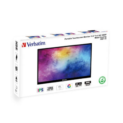 Verbatim Portable Touchscreen Monitor 15.6"Full HD 1080P Metal Housing 15